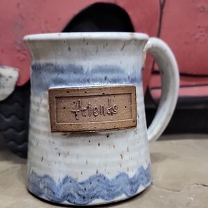 Stoneware Mug with 'Friends' Plaque